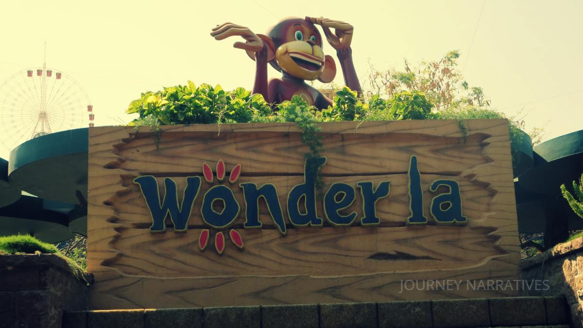 Entrance to Wonderla Amusement Park in Bengaluru, a leading destination for family entertainment and rides