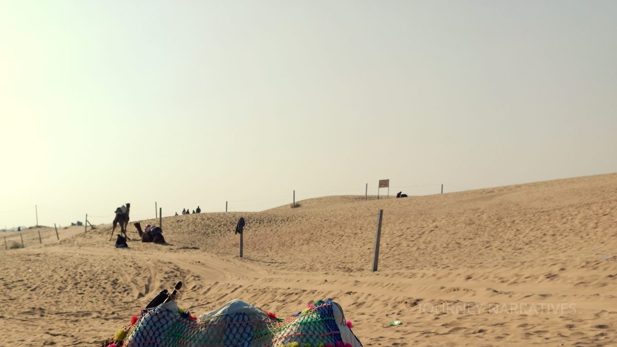 Desert landscape near Osian showcasing Rajasthan's sand dunes and arid beauty outside Jodhpur