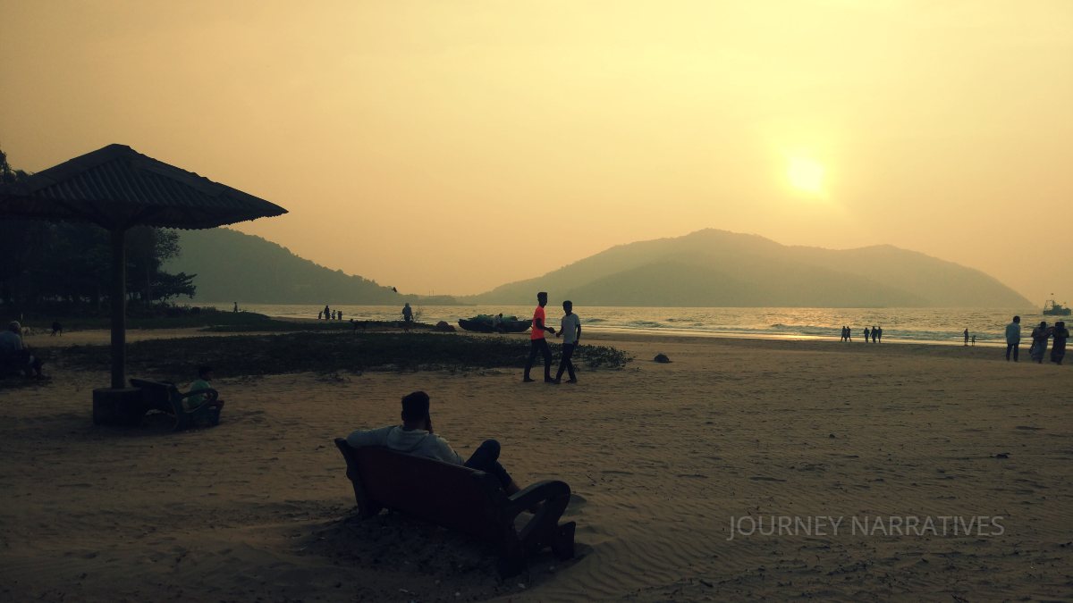 Rabindranath Tagore Beach in Karwar featuring a scenic shoreline and calm Arabian Sea views