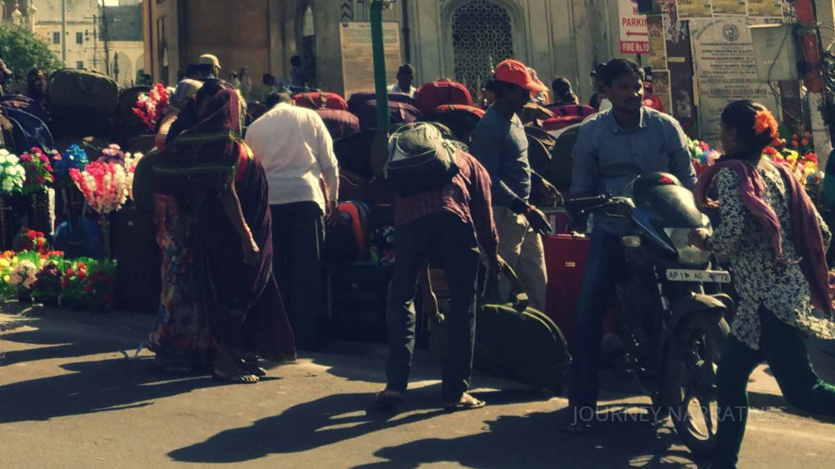 Crowded local market in Hyderabad showcasing shopping, street culture, and everyday community life
