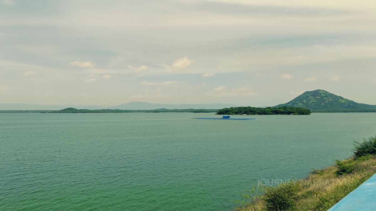 Elevated view of Sathanur Dam surrounded by scenic landscapes in Tamil Nadu