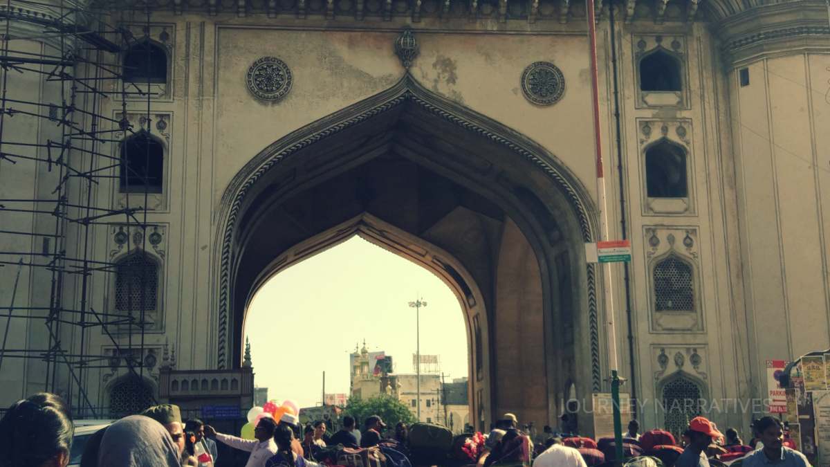 Exterior view of Charminar, Hyderabad's most recognizable historical monument and tourist attraction