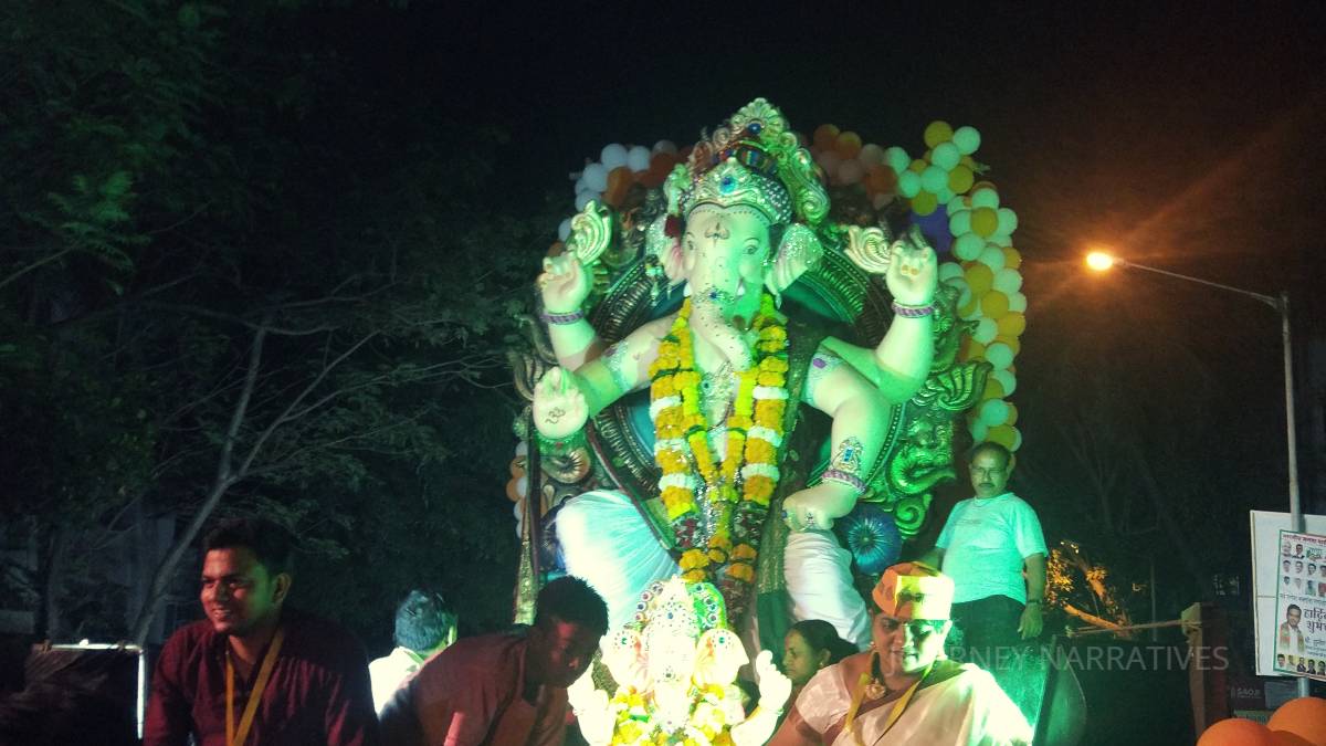 Ganesh Chaturthi procession highlighting India's vibrant food, festival, and community traditions