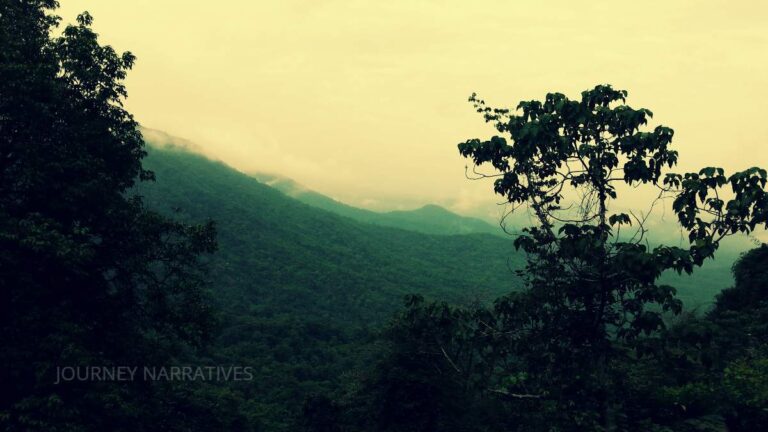 Mountain ranges along the route between Mangalore and Bangalore showcasing Karnataka's scenic landscapes