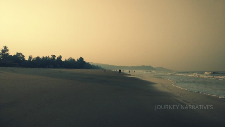 Clean sandy shores of North Gokarna Beach in Karnataka