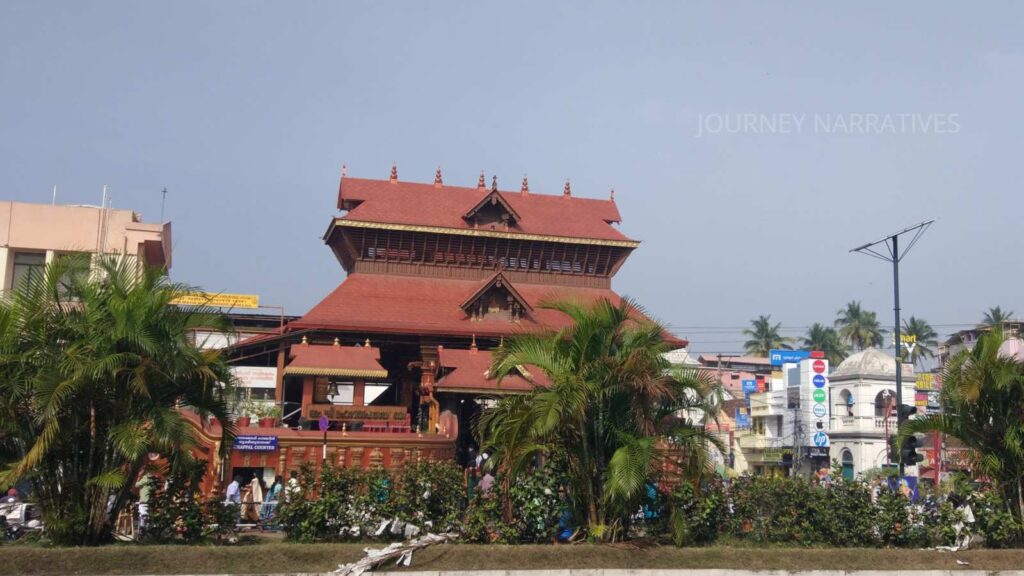 Everyday street scene in Trivandrum with local surroundings