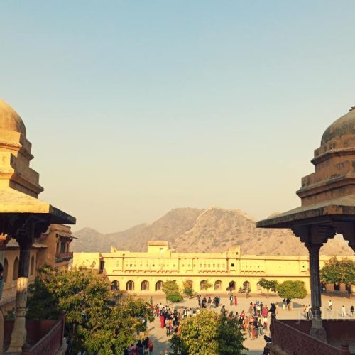 Amber Fort in Jaipur, Rajasthan, showcasing magnificent Rajput architecture and royal heritage