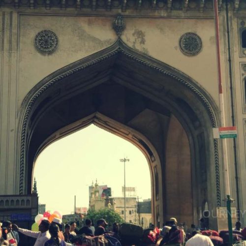 Exterior view of Charminar, Hyderabad's most recognizable historical monument and tourist attraction