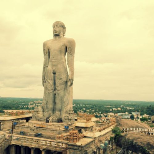 Gommateshwara Bahubali statue at Shravanabelagola, one of the most revered Jain pilgrimage sites in India